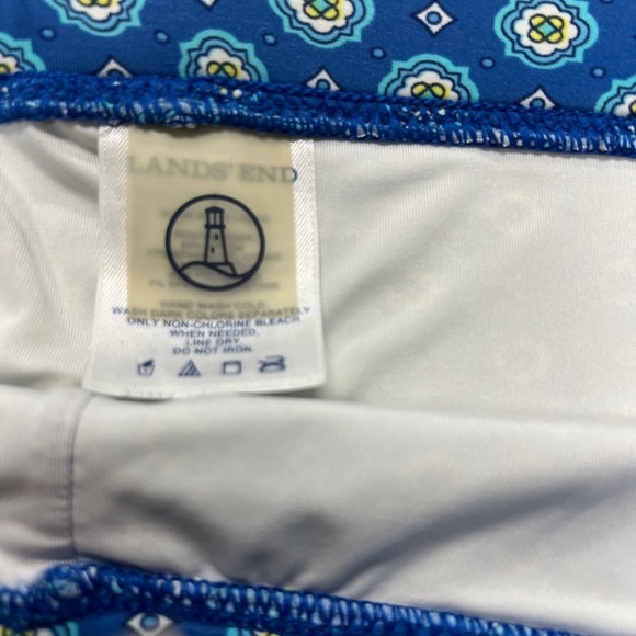Land’s End Bikini bottom Boy Short Style Light Blue Print Size 4 EUC - Picture 5 of 8